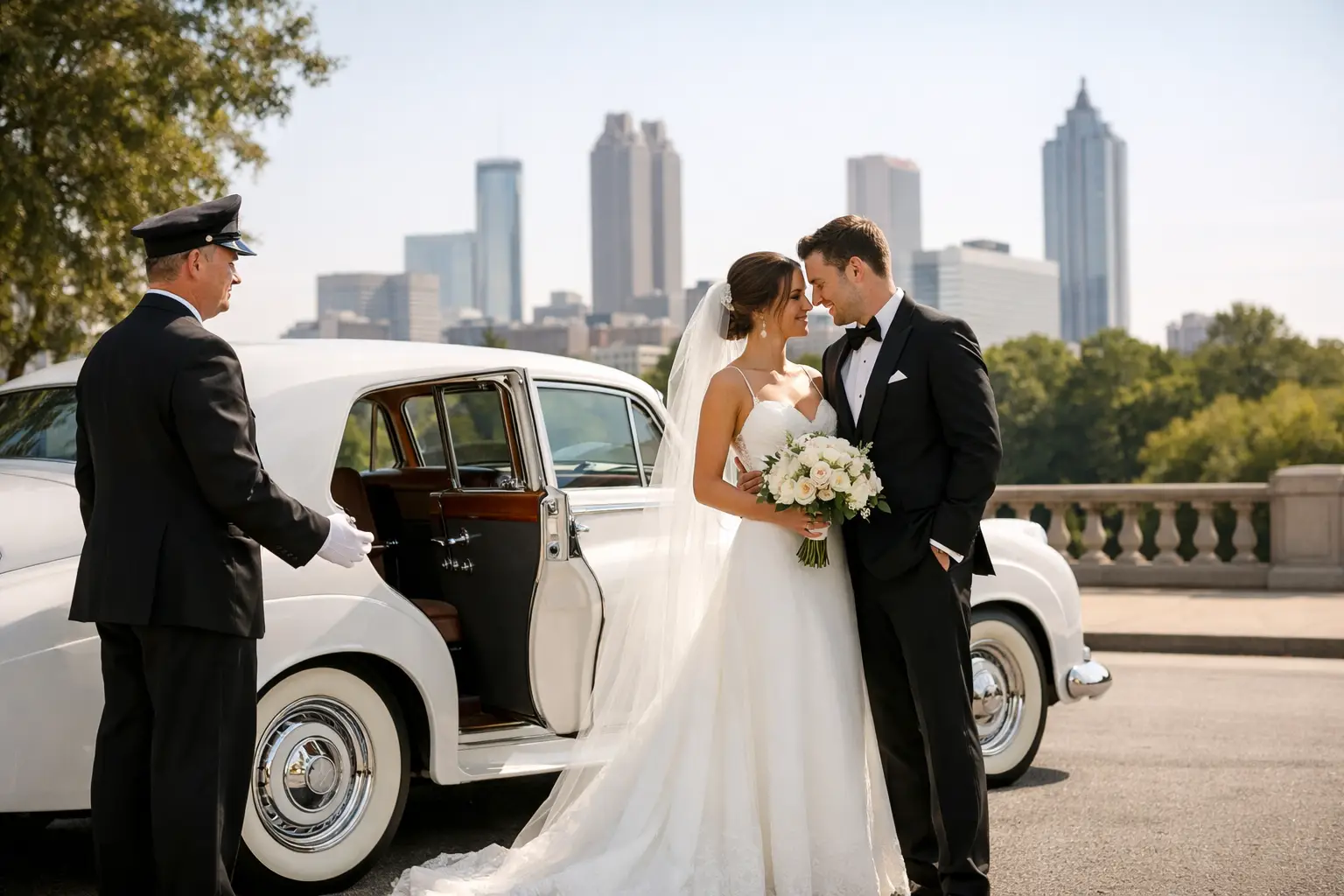 A Chauffeured Vintage Car Wedding in Atlanta